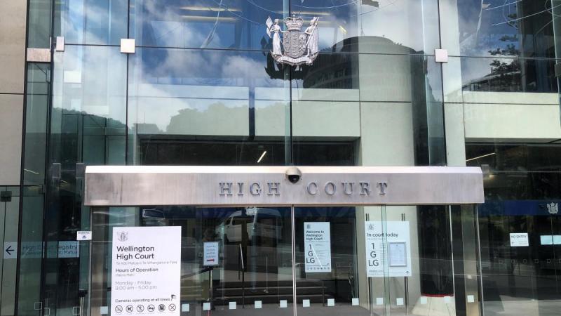 Wellington High Court building entrance with "HIGH COURT" signage